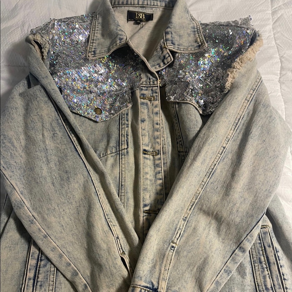 Denim sequin jacket